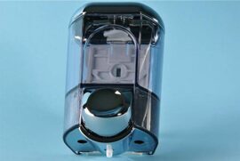 Flüssigseifendispenser - 0.35 Liter - chrom / transparent